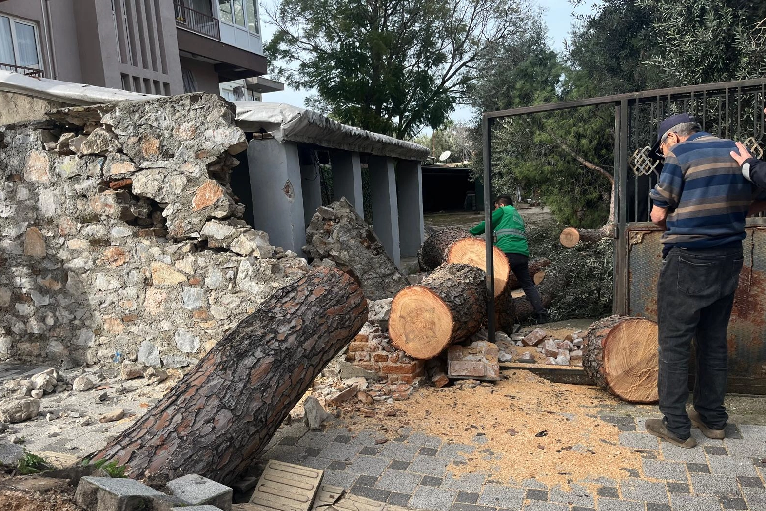 Muğla Milas'ta şiddetli fırtına sonrası anında müdahale